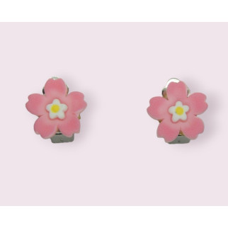 Сережки кліпси дитячі для вух без пробивання квітка Рожеве Яблучне цвітіння - Інтернет-магазин спільних покупок ToGether