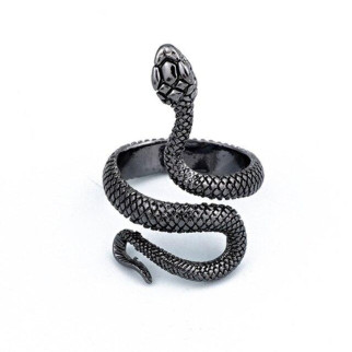 Каблучка у формі чорної змії символ - смерть і відродження розмір регульований чорне золото - Інтернет-магазин спільних покупок ToGether