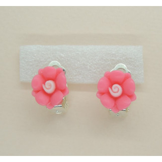 Сережки кліпси дитячі для вух без пробивання квітка Матіола малинова - Інтернет-магазин спільних покупок ToGether