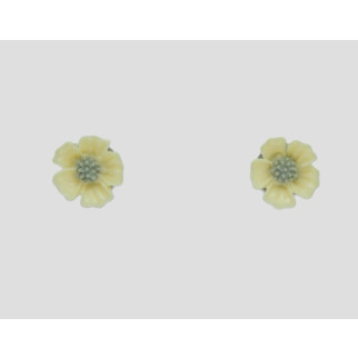 Дитячі сережки Сережки гвоздики пусети Liresmina Jewelry жовті квіточки 0.8 см - Інтернет-магазин спільних покупок ToGether