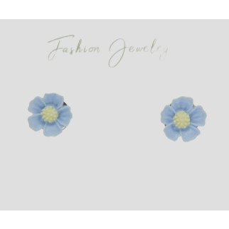 Дитячі сережки Сережки гвоздики пусети Liresmina Jewelry блакитні квіточки 0.8 см - Інтернет-магазин спільних покупок ToGether