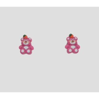 Дитячі сережки Сережки гвоздики пусети Liresmina Jewelry вишневі ведмеді 0.8 см - Інтернет-магазин спільних покупок ToGether
