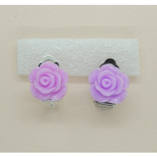 Сережки кліпси дитячі для вух без пробивання квітка Фіолетова Чайна Троянда - Інтернет-магазин спільних покупок ToGether