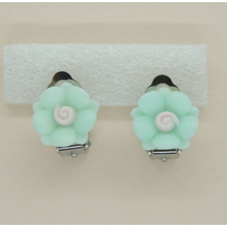Сережки кліпси дитячі для вух без пробивання квітка Матіола М'ятна - Інтернет-магазин спільних покупок ToGether
