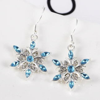 Сережки Liresmina Jewelry сріблясті сережки з камінням Розкішні Блакитні Сніжинки - Інтернет-магазин спільних покупок ToGether