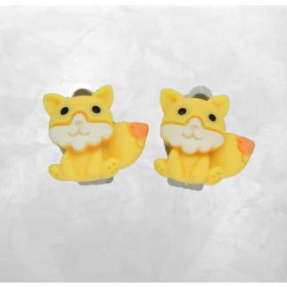 Сережки кліпси дитячі для вух без пробивання Миле жовте лисеня Лулу - Інтернет-магазин спільних покупок ToGether