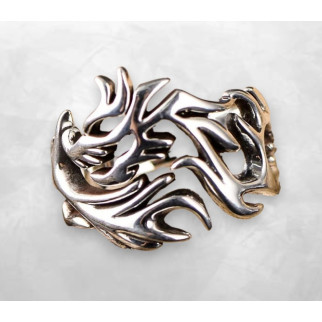Модна чоловіча каблучка у вигляді дракона перстень дракон сріблястий вінтажний Дракон Вітру р. 18 - Інтернет-магазин спільних покупок ToGether