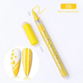Акриловий 3D маркер для нігтів водонепроникний LILYCUTE Жовтий графіті малювати на нігтях 54320-6 - Інтернет-магазин спільних покупок ToGether