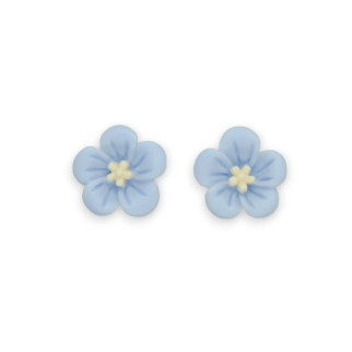 Сережки дитячі кліпси для вух без пробивання вуха Liresmina Jewelry "Квіткова Пишність" блакитні - Інтернет-магазин спільних покупок ToGether