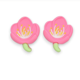 Сережки кліпси для вух без пробивання вуха Liresmina Jewelry "Квіткова Симфонія" рожеві - Інтернет-магазин спільних покупок ToGether