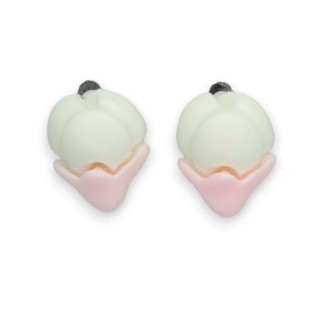 Сережки кліпси для вух без пробивання вуха Liresmina Jewelry "Розкіш Квітів" тюльпани білі - Інтернет-магазин спільних покупок ToGether