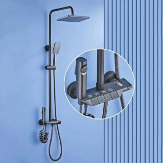 Багатофункціональна душова система Piano Rain Brushed Silver - Інтернет-магазин спільних покупок ToGether