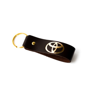 Брелок-петля з логотипом авто "Toyota" темно-коричневий з позолотою. - Інтернет-магазин спільних покупок ToGether