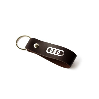Брелок-петля з логотипом авто "Audi" темно-коричневий з посрібленням. - Інтернет-магазин спільних покупок ToGether