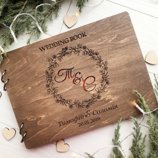 Весільний дерев'яний альбом для фотографій і побажань - Інтернет-магазин спільних покупок ToGether