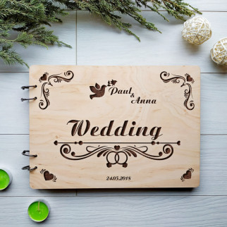 Дерев'яний весільний альбом для фотографій і побажань - Інтернет-магазин спільних покупок ToGether