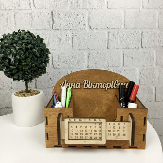 Дерев'яний іменний органайзер для вчителя з вічним календарем - Інтернет-магазин спільних покупок ToGether