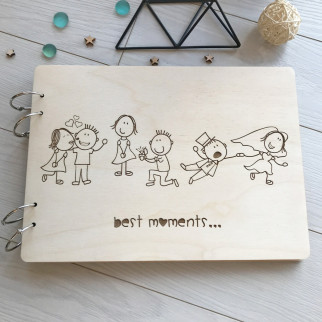 Милий дерев'яний фотоальбом «Кращі моменти» - Інтернет-магазин спільних покупок ToGether