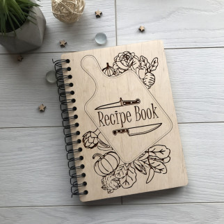 Дерев'яна кулінарна книга для запису рецептів на спіралі - Інтернет-магазин спільних покупок ToGether