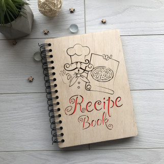 Записна книга для рецептів у дерев'яній обкладинці на спіралі - Інтернет-магазин спільних покупок ToGether