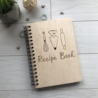 Кулінарна дерев'яна книга на пружині для запису рецептів - Інтернет-магазин спільних покупок ToGether