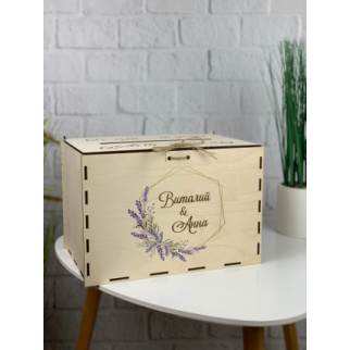 Дерев'яна весільна скринька для грошей з гравіюванням на замовлення - Інтернет-магазин спільних покупок ToGether