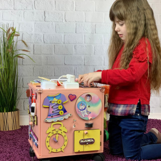 Дитячий дерев'яний бізікуб для дівчинки 32х32х32х45 - Інтернет-магазин спільних покупок ToGether