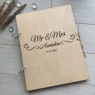 Дерев'яна папка для зберігання свідоцтв про шлюб з іменним гравіюванням на обкладинці - Інтернет-магазин спільних покупок ToGether