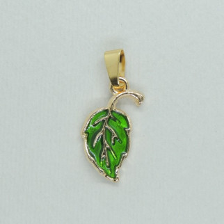 Кулон Liresmina Jewelry золотистий Зелений листок - Інтернет-магазин спільних покупок ToGether