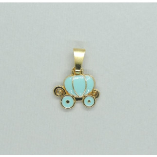 Кулон Liresmina Jewelry золотистий Карета блакитна - Інтернет-магазин спільних покупок ToGether