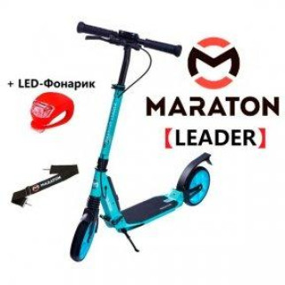 Самокат Maraton LEADER Бірюзовий + LED-ліхтарик (2021) - Інтернет-магазин спільних покупок ToGether