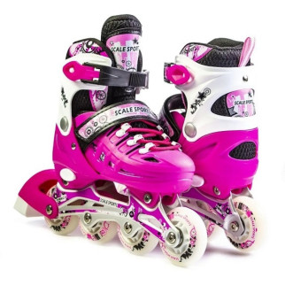 Набір роликів з захистом Scale Sports LED Рожевий (розмір 34-37) + сумка - Інтернет-магазин спільних покупок ToGether