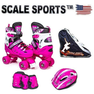 Комплект  квадів з шоломом і захистом Scale Sports Рожевий (розмір 29-33) + сумка - Інтернет-магазин спільних покупок ToGether