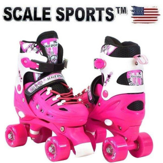 Розсувні роликові ковзани ролики квади Scale Sports Рожевий (розмір 29-33) - Інтернет-магазин спільних покупок ToGether