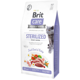 Корм Brit Care Cat Grain Free Sterilized & Weight Control повнораціонний беззерновий сухий з м'ясом качки з зайвою вагою у стерилізованих котів 7 кг - Інтернет-магазин спільних покупок ToGether