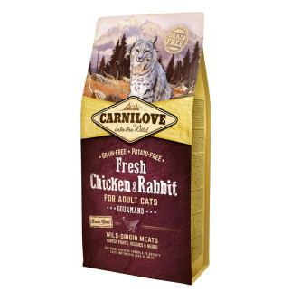 Корм Carnilove Cat Fresh Chicken & Rabbit Gourmand сухий повнораціонний беззерновий із куркою та кроликом для котів 6 кг - Інтернет-магазин спільних покупок ToGether