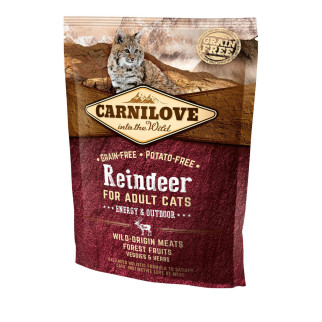 Корм Carnilove Cat Reindeer Energy & Outdoors сухий повнораціонний беззерновий з олениною для активних дорослих котів 0.4 кг - Інтернет-магазин спільних покупок ToGether