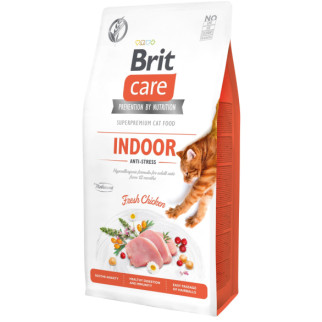 Корм Brit Care Cat Indoor Anti-Stress сухий сухий з куркою для зниження рівня стресу у домашніх кішок 7 кг - Інтернет-магазин спільних покупок ToGether