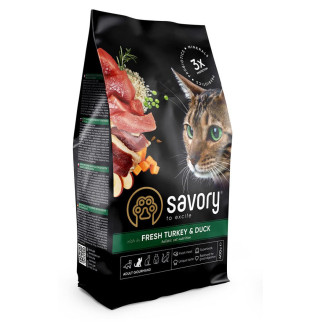 Корм Savory Adult Cat Gourmand Fresh Turkey & Duck зі свіжим м'ясом індички та качки для дорослих вибагливих котів 0.4 кг - Інтернет-магазин спільних покупок ToGether