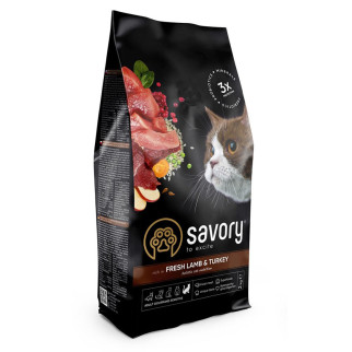 Корм Savory Adult Cat Sensitive Digestion Fresh Lamb & Turkey сухий зі свіжою ягнятиною та індичкою для котів з чутливим травленням 2 кг - Інтернет-магазин спільних покупок ToGether