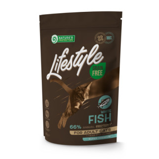 Корм Nature's Protection Lifestyle Grain Free White Fish Adult Cat сухий з білою рибою для дорослих котів 0.4 кг - Інтернет-магазин спільних покупок ToGether