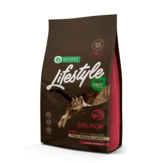 Корм Nature's Protection Lifestyle Grain Free Salmon Senior Cat сухий з лососем для літніх котів 1.5 кг - Інтернет-магазин спільних покупок ToGether