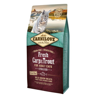 Корм Carnilove Cat Fresh Carp & Trout Sterilised сухий з коропом та фореллю для стерилізованих котів 6 кг - Інтернет-магазин спільних покупок ToGether