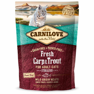 Корм Carnilove Cat Fresh Carp & Trout Sterilised сухий з коропом та фореллю для стерилізованих котів 0.4 кг - Інтернет-магазин спільних покупок ToGether