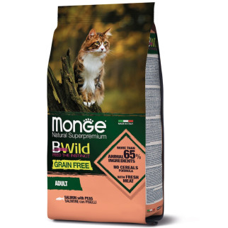 Корм Monge BWild Grain Free Cat Salmone сухий з лососем для дорослих котів 1.5 кг - Інтернет-магазин спільних покупок ToGether