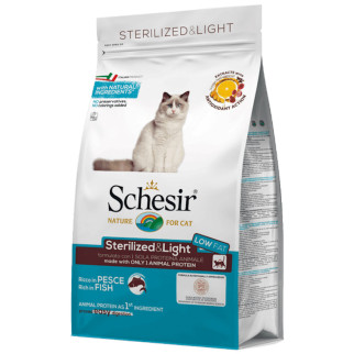 Корм Schesir Cat Sterilized & Light сухий монопротеїновий з рибою для кастрованих котів або котів схильних до повноти 1.5 кг - Інтернет-магазин спільних покупок ToGether