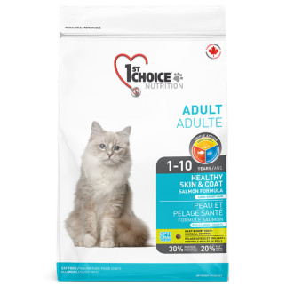 Корм 1st Choice Cat Adult Healthy Skin & Coat сухий з лососем для здоров'я вовни та шкіри у дорослих котів 350 гр - Інтернет-магазин спільних покупок ToGether