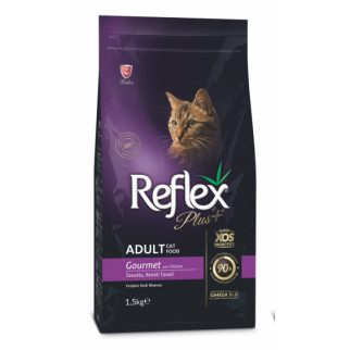 Корм Reflex Plus Cat Adult Gourmet Chicken сухий з куркою для дорослих котів 1.5 кг - Інтернет-магазин спільних покупок ToGether