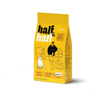 Корм Half&Half Adult Cats сухий з яловичиною для дорослих котів 2 кг - Інтернет-магазин спільних покупок ToGether