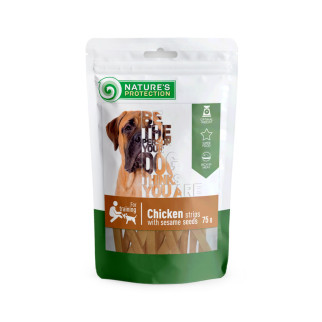 Смужки з курки з кунжутом Nature's Protection snack for dogs chicken strips with sesame 75 гр - Інтернет-магазин спільних покупок ToGether